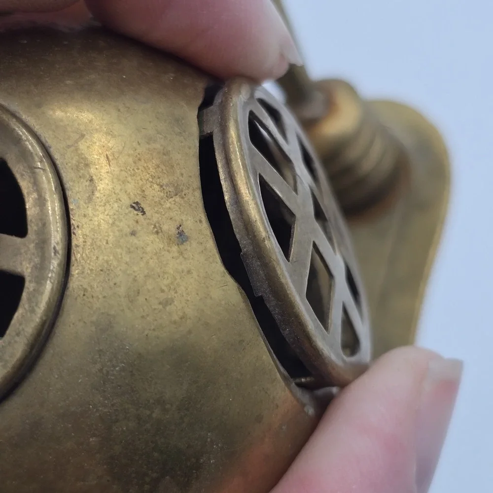 Vintage Brass Diving Helmet Pen Holder Nautical‎ Maritime Scuba Flat Head Screws